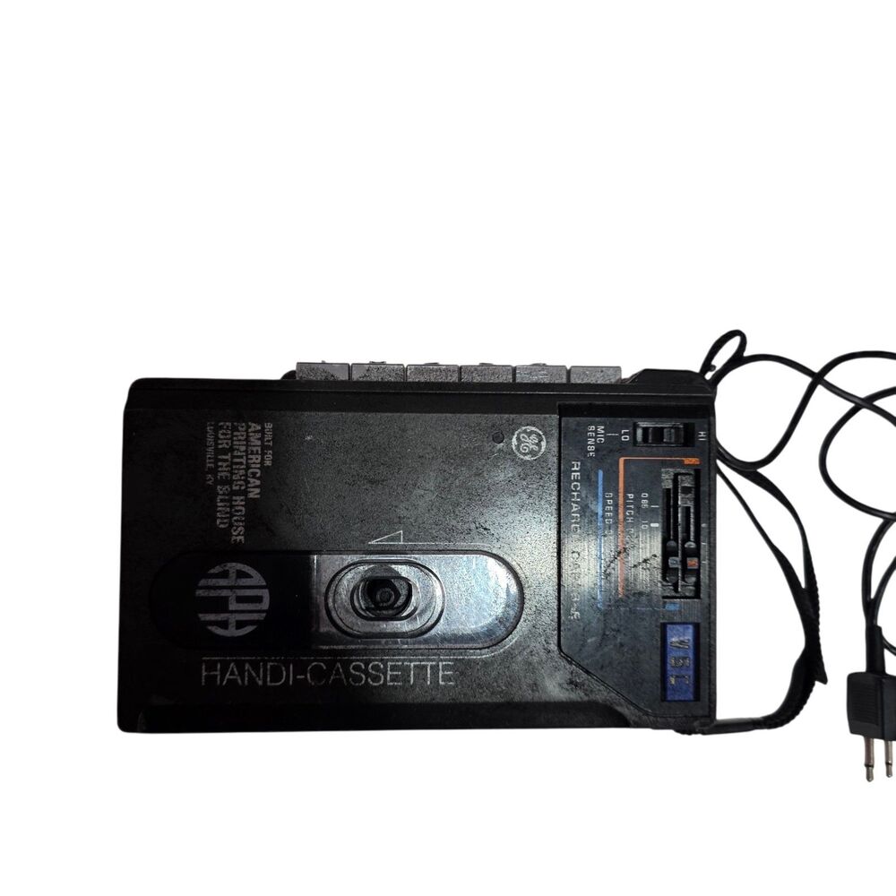 GE Handi Cassette Recorder APH Blind‎ Player w Mic Case VSC Vintage